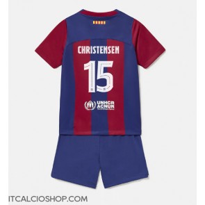 Barcelona Andreas Christensen #15 Prima Maglia Bambino 2023-24 Manica Corta (+ Pantaloni corti)